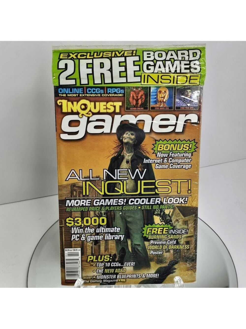 Inquest Gamer 46 Feb 1999 Promo Card Poster Star Trek Adventure SEALED, Read